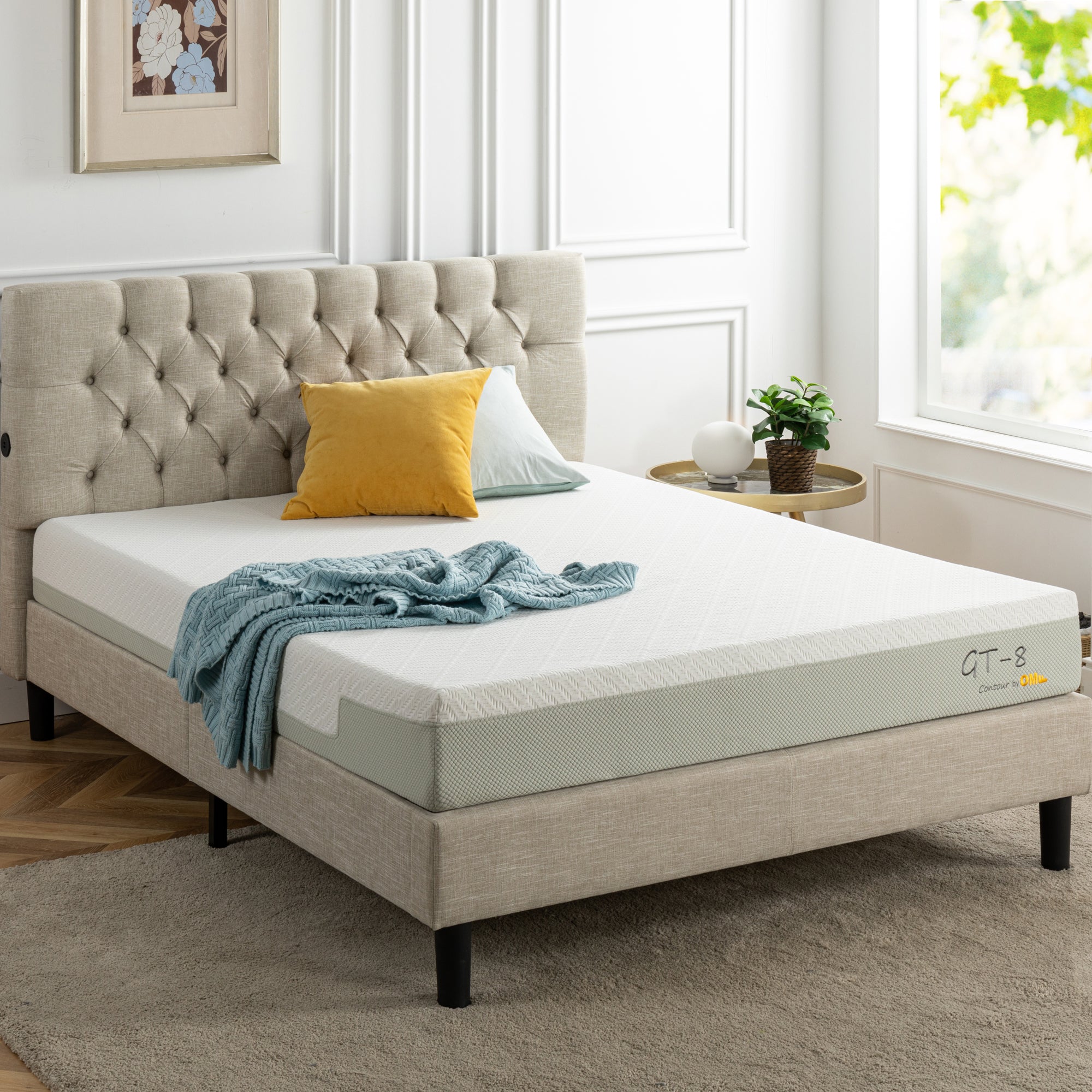 Essentials Tufted Bed Frame with USB
