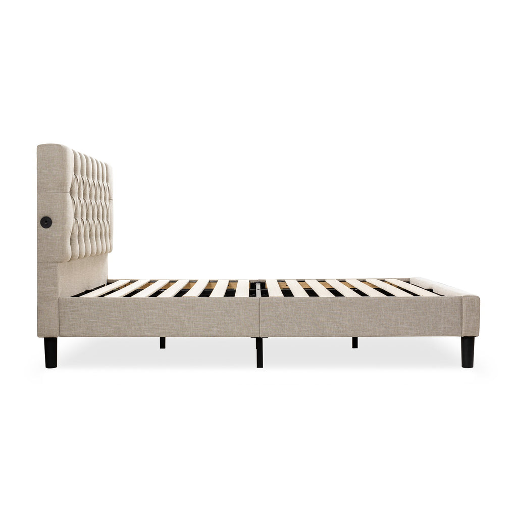 Essentials Tufted Bed Frame with USB