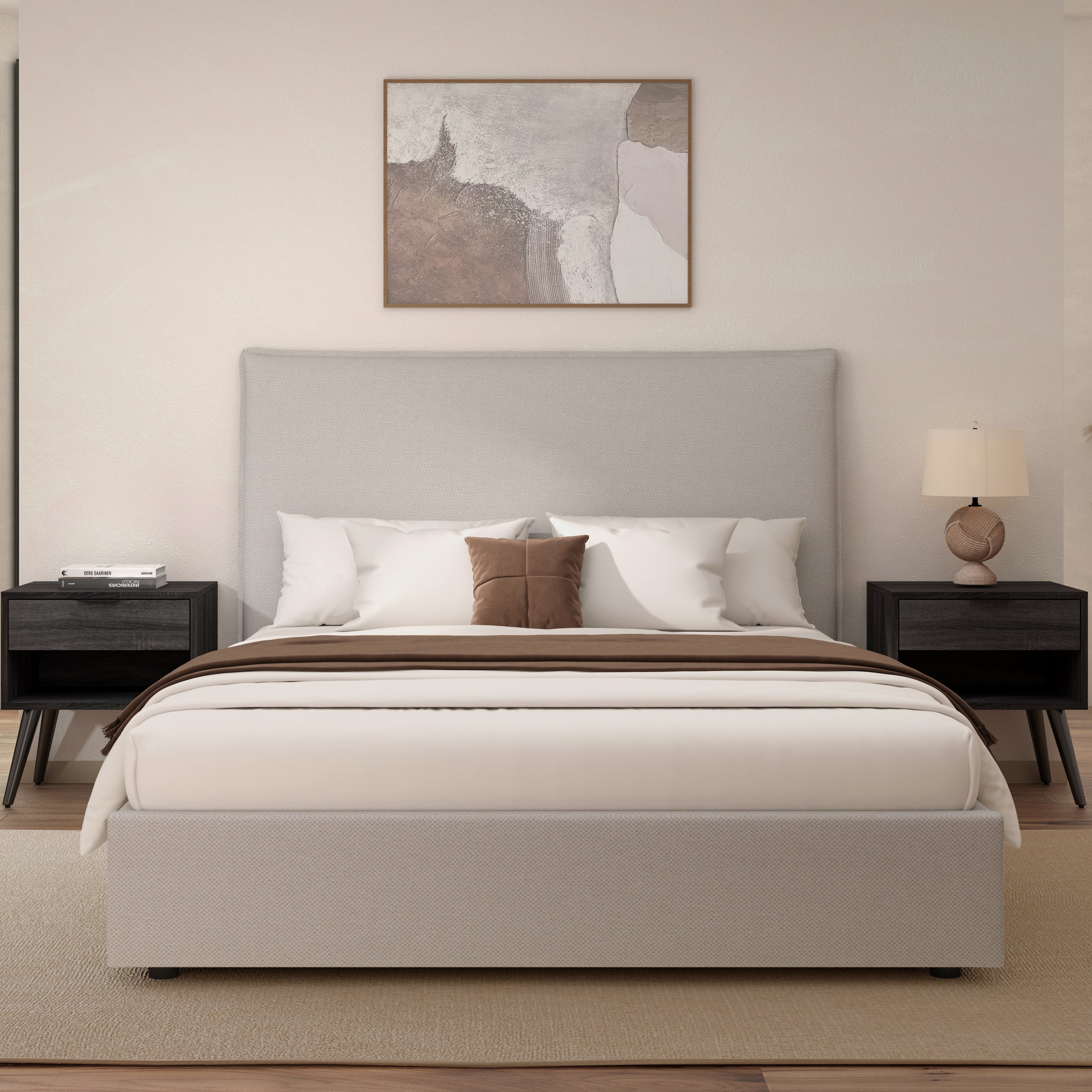 Edge Gas Lift Bed Frame Latte